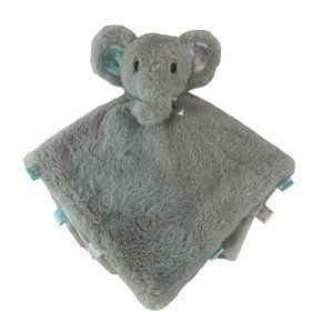 Kellytoy Gray Elephant‎ Lovey Baby Security Blanket Rattle Tags Plush